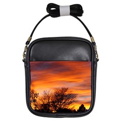 Orange Sunset Girls Sling Bags by trendistuff