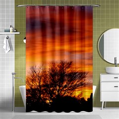 Orange Sunset Shower Curtain 48  X 72  (small) 