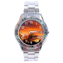 Orange Sunset Stainless Steel Men s Watch by trendistuff