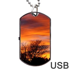 Orange Sunset Dog Tag Usb Flash (one Side) by trendistuff