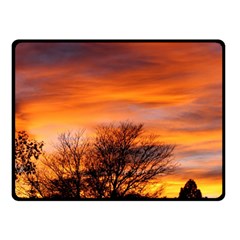 Orange Sunset Double Sided Fleece Blanket (small) 