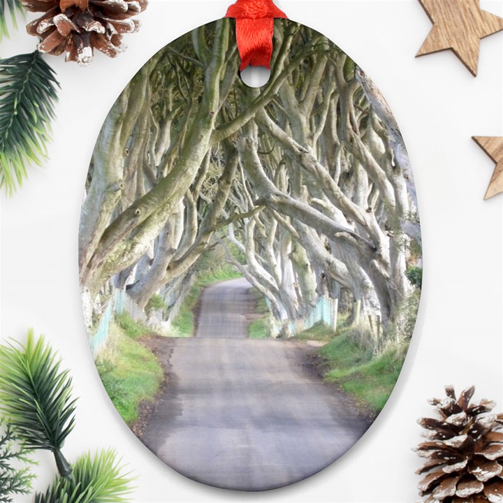 DARK HEDGES, IRELAND Ornament (Oval) 