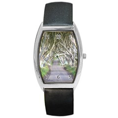 Dark Hedges, Ireland Barrel Metal Watches by trendistuff