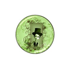 Cute Girl With Steampunk Hat And Floral Elements Hat Clip Ball Marker (4 Pack) by FantasyWorld7