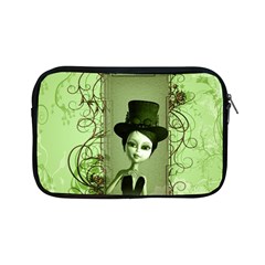 Cute Girl With Steampunk Hat And Floral Elements Apple Ipad Mini Zipper Cases by FantasyWorld7