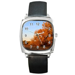 Beautiful Autumn Day Square Metal Watches by trendistuff