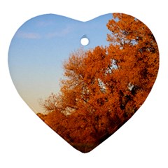 Beautiful Autumn Day Heart Ornament (2 Sides) by trendistuff