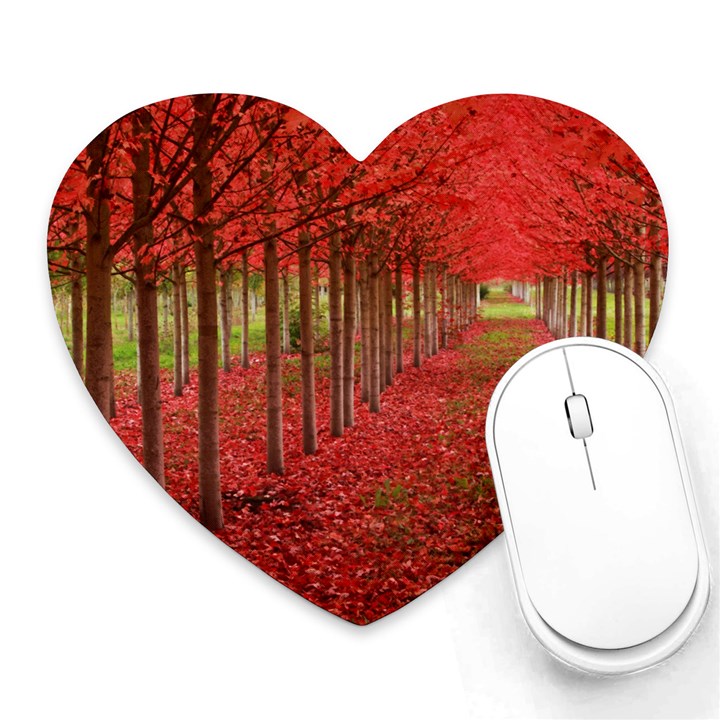 AVENUE OF TREES Heart Mousepads