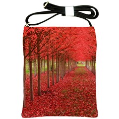 Avenue Of Trees Shoulder Sling Bags by trendistuff