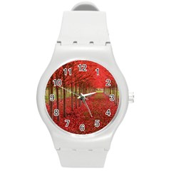 Avenue Of Trees Round Plastic Sport Watch (m) by trendistuff