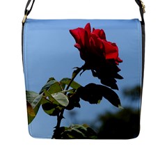 Red Rose 2 Flap Messenger Bag (l)  by trendistuff