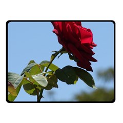 Red Rose 2 Double Sided Fleece Blanket (small) 