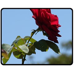 Red Rose 2 Double Sided Fleece Blanket (medium) 