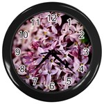 PURPLE LILACS Wall Clocks (Black)