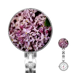 Purple Lilacs Stainless Steel Nurses Watches