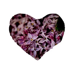 Purple Lilacs Standard 16  Premium Flano Heart Shape Cushions