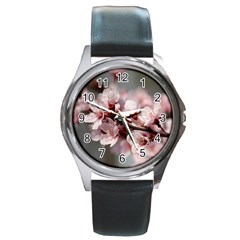 Plum Blossoms Round Metal Watches by trendistuff