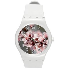 Plum Blossoms Round Plastic Sport Watch (m) by trendistuff