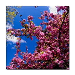 Pink Flowers Tile Coasters