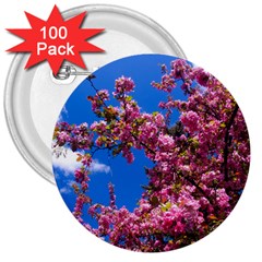 Pink Flowers 3  Buttons (100 Pack)  by trendistuff