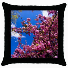 Pink Flowers Throw Pillow Cases (black) by trendistuff