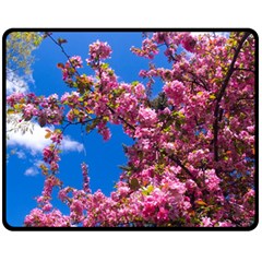 Pink Flowers Fleece Blanket (medium) 