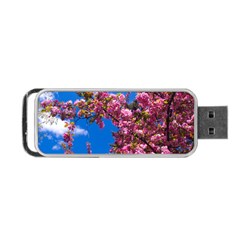 Pink Flowers Portable Usb Flash (two Sides)