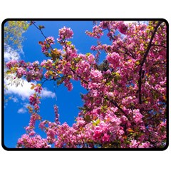 Pink Flowers Double Sided Fleece Blanket (medium) 