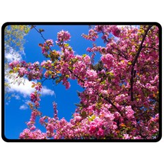 Pink Flowers Double Sided Fleece Blanket (large) 