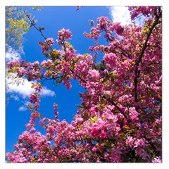 Pink Flowers Large Satin Scarf (square)