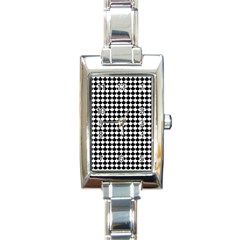 Black And White Scallop Repeat Pattern Rectangle Italian Charm Watches by PaperandFrill