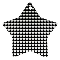 Black And White Scallop Repeat Pattern Star Ornament (two Sides)  by PaperandFrill