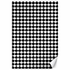 Black And White Scallop Repeat Pattern Canvas 12  X 18   by PaperandFrill