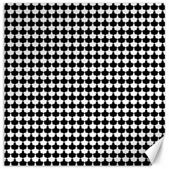 Black And White Scallop Repeat Pattern Canvas 16  X 16   by PaperandFrill