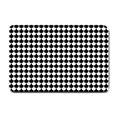 Black And White Scallop Repeat Pattern Small Doormat  by PaperandFrill