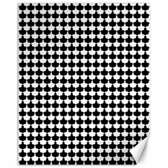 Black And White Scallop Repeat Pattern Canvas 11  X 14   by PaperandFrill