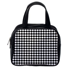 Black And White Scallop Repeat Pattern Classic Handbags (one Side) by PaperandFrill