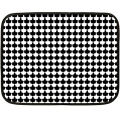 Black And White Scallop Repeat Pattern Double Sided Fleece Blanket (mini)  by PaperandFrill