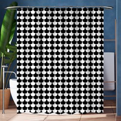 Black And White Scallop Repeat Pattern Shower Curtain 60  X 72  (medium) 