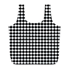 Black And White Scallop Repeat Pattern Full Print Recycle Bags (l) 