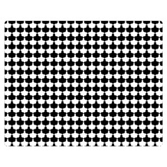 Black And White Scallop Repeat Pattern Double Sided Flano Blanket (medium) 