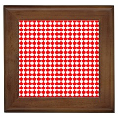 Red And White Scallop Repeat Pattern Framed Tiles by PaperandFrill