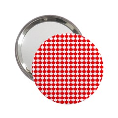 Red And White Scallop Repeat Pattern 2 25  Handbag Mirrors by PaperandFrill