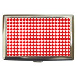 Red And White Scallop Repeat Pattern Cigarette Money Cases Front