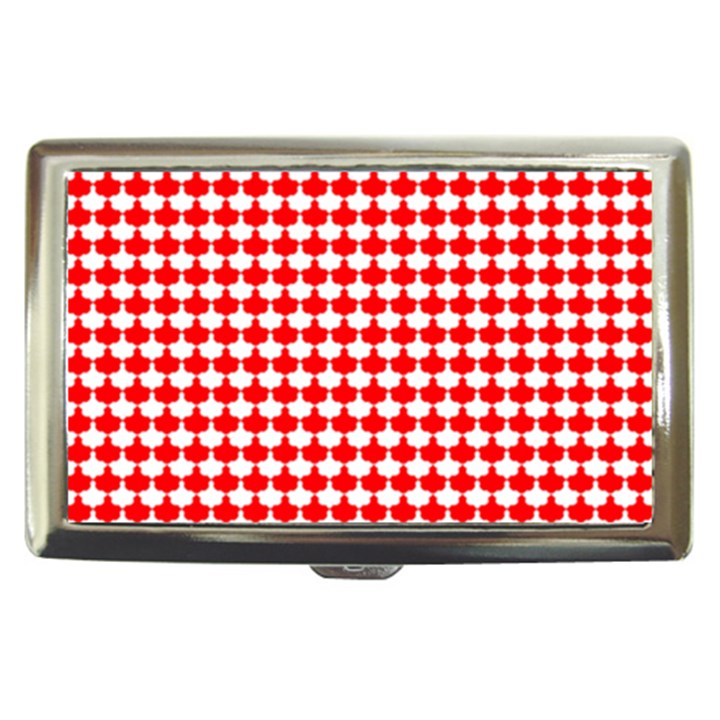 Red And White Scallop Repeat Pattern Cigarette Money Cases