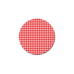 Red And White Scallop Repeat Pattern Golf Ball Marker (4 Pack) by PaperandFrill