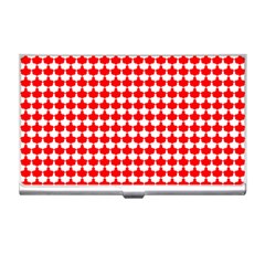 Red And White Scallop Repeat Pattern Business Card Holders by PaperandFrill