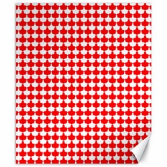 Red And White Scallop Repeat Pattern Canvas 8  X 10 