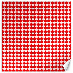 Red And White Scallop Repeat Pattern Canvas 16  X 16   by PaperandFrill