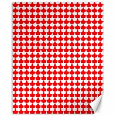 Red And White Scallop Repeat Pattern Canvas 16  X 20   by PaperandFrill